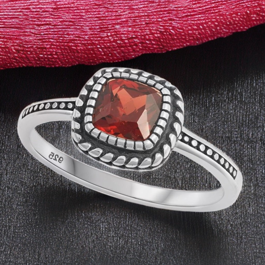 Sterling silver Garnet CZ