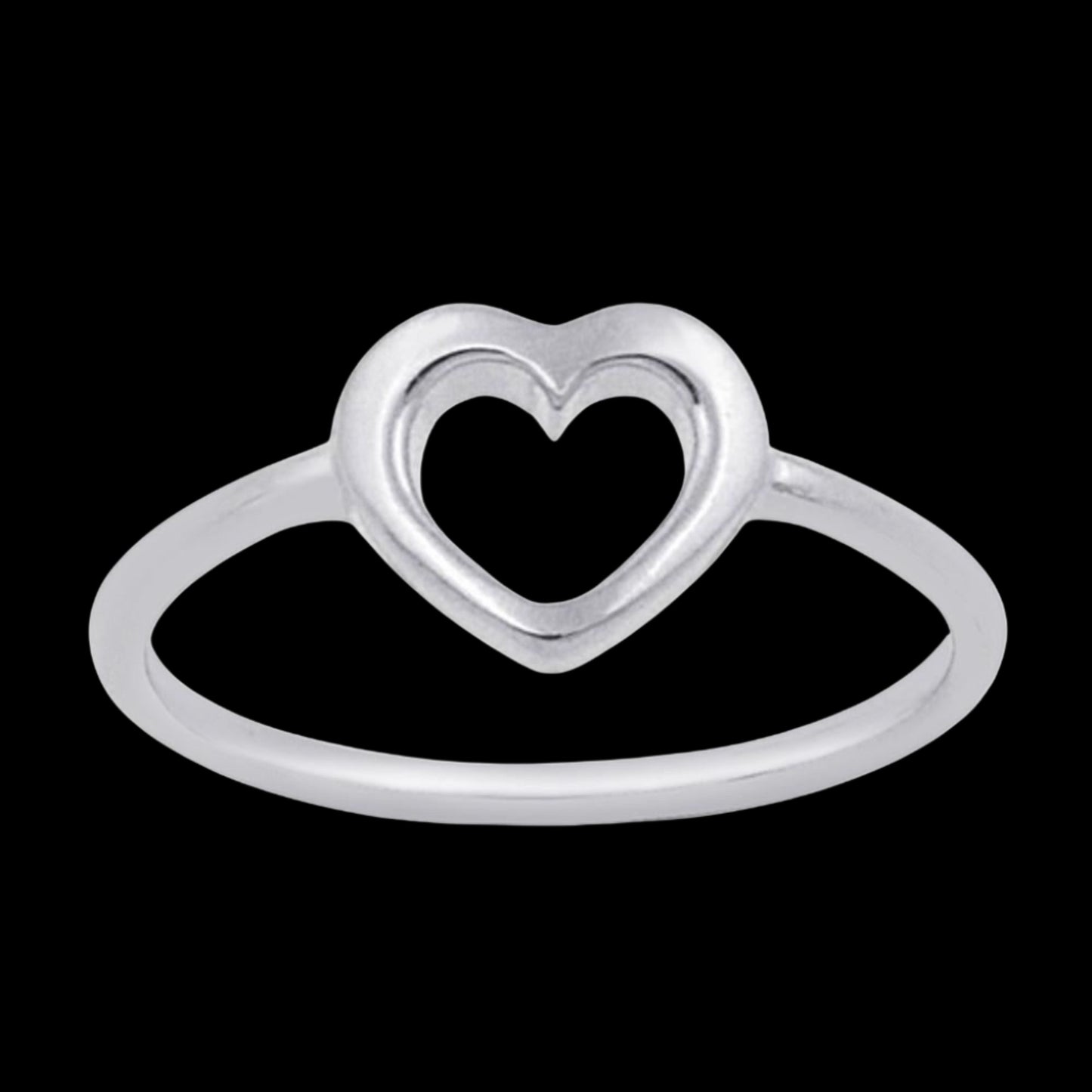 Simple Heart sterling silver ring