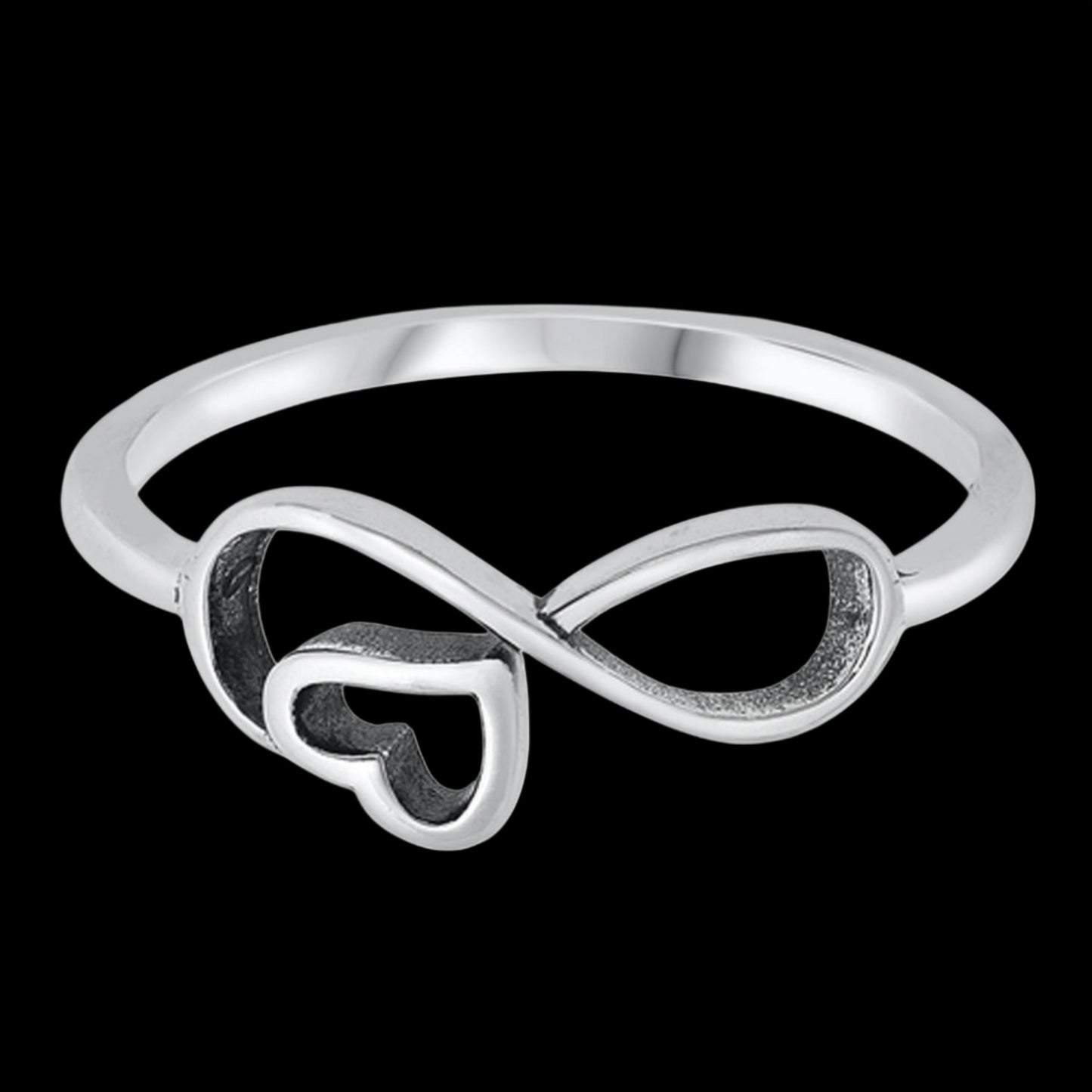 Infinity Heart Sterling Silver ring .925