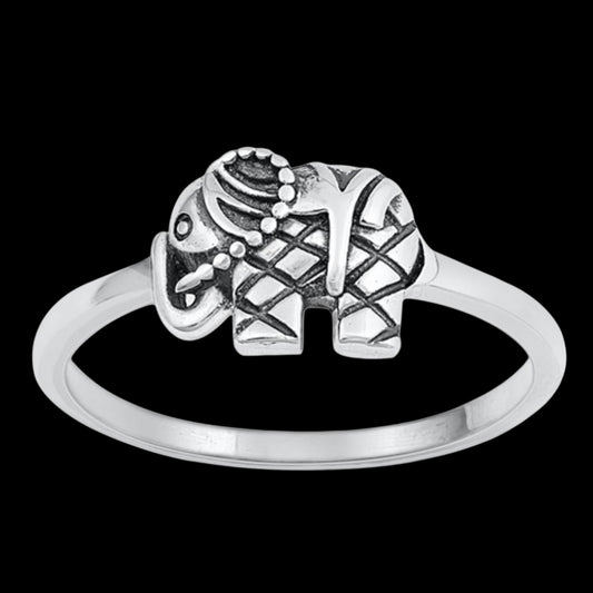 Elephant Sterling Silver Ring