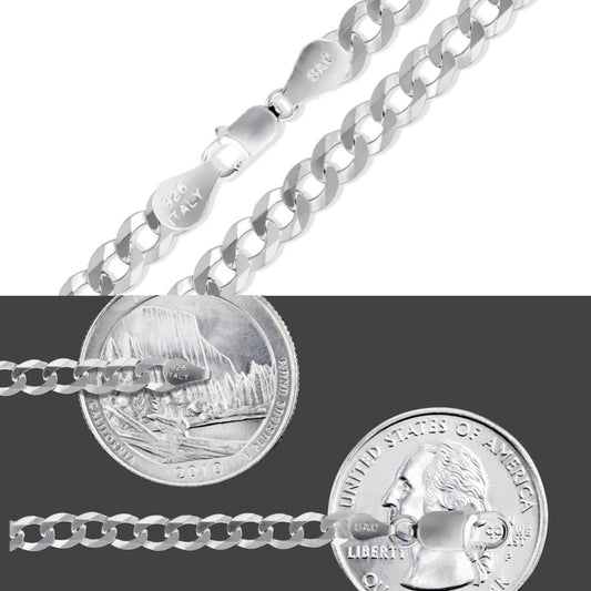 Sterling Silver Curb Chain Necklace - 3.7mm